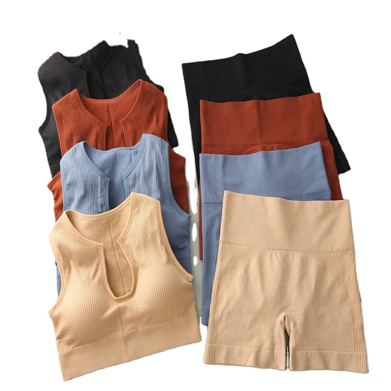 2022 New Hot Sale Women's Sports Fitness Suit Sweat Absorption Quick drying Peach Hip womens athletic wear Seamless Yoga Set