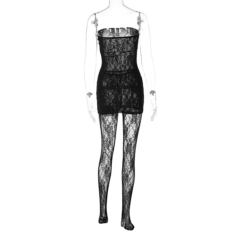wholesale new arrivals hot sexy summer lace see through two piece set women clothing