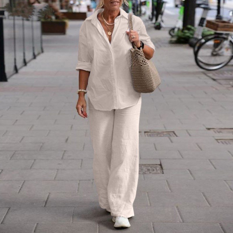 Dropshipping spring fall Fashion Women Clothes Vendor Ladies Street Wear Long Sleeve Shirt and Pant Matching Suits 2 Piece Set