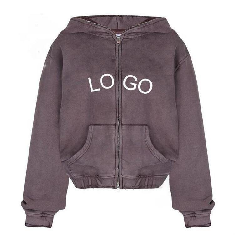 2023 fall women clothes hoodie set clothing crop top and denim acid wash cropped top cargo tees hoodie set for women