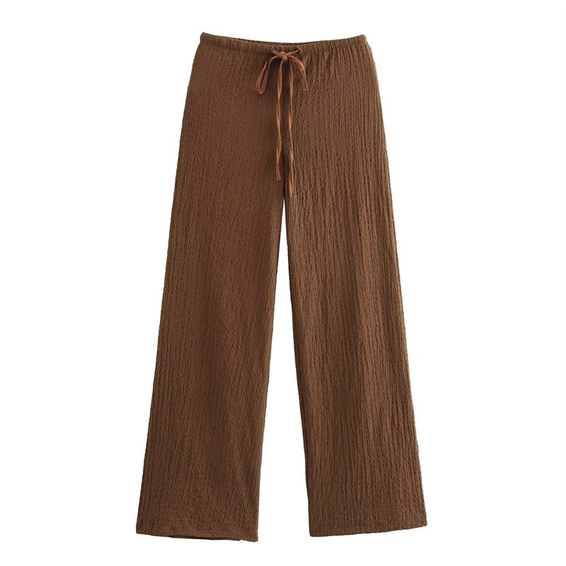 TAOP&ZA women's clothing 2024 early autumn new texture straight loose comfortable casual trousers 5039277 5039278