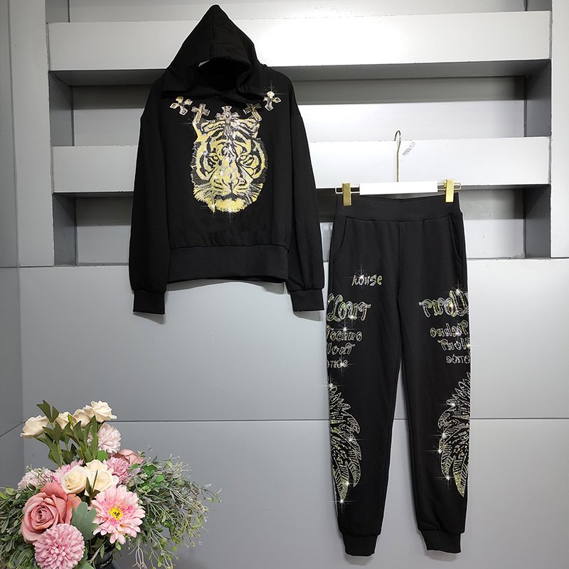 New two pieces set women's clothing plus size women's sets loose solid long-sleeved for ladies women short sets
