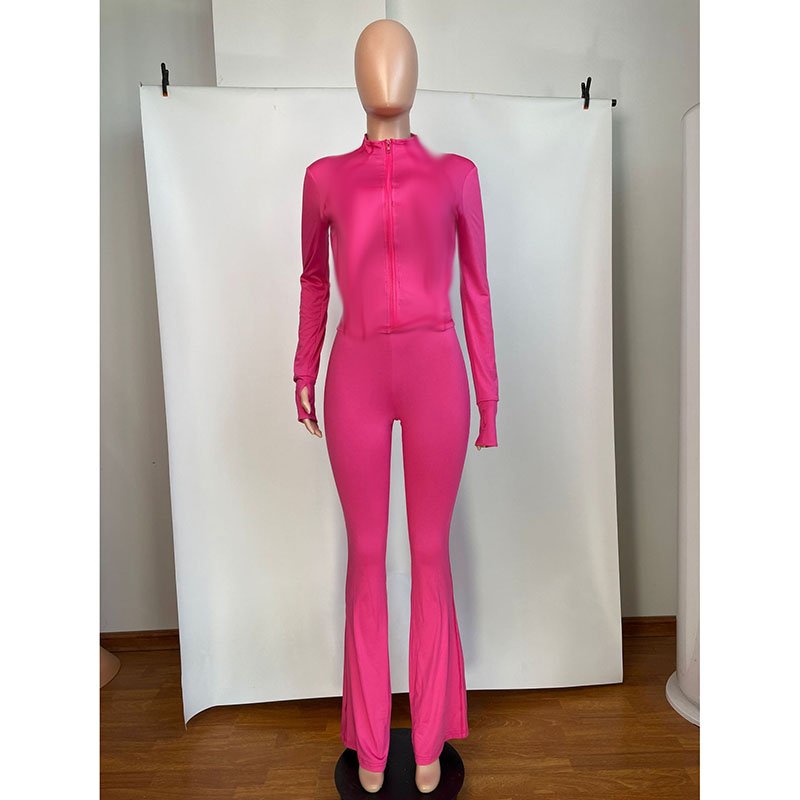 Autumn Winter Sports Outfits for Women 2 Piece Set Casual Zip Patchwork Jacket Top Top + Bodycon Pants Suits