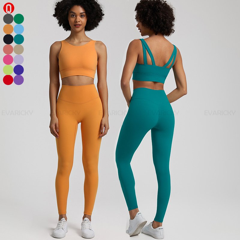 Wholesale Custom 2023 Women Clothing Legging Fitness Yoga Active Wear Set High Quality New Women Gym Fashion Two Piece Yoga Sets