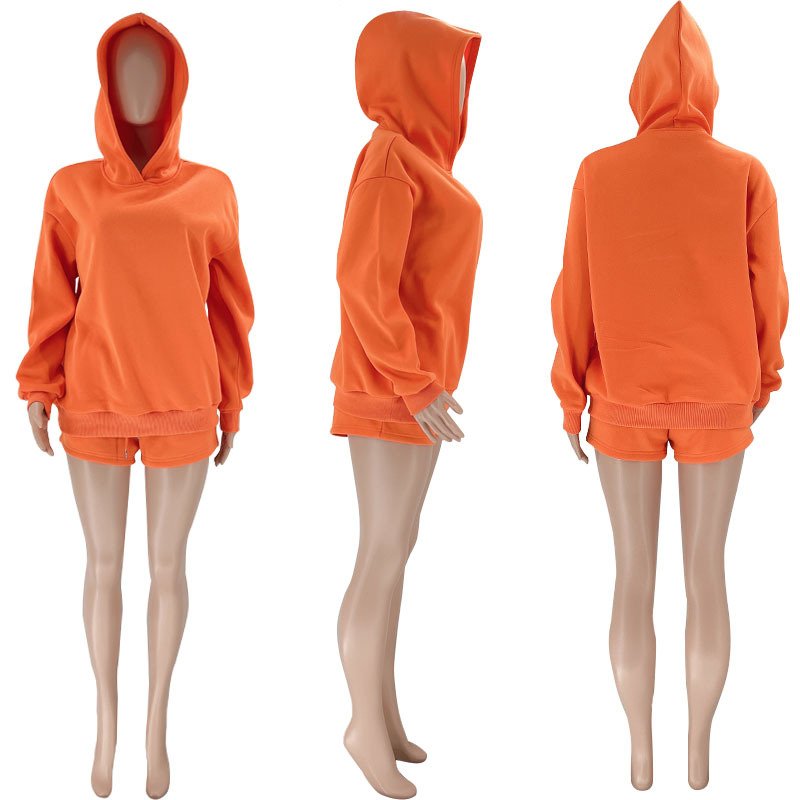 Manufacturer 3d Embroidery Plus Size Gym Plain Tracksuits Custom Logo Fashion Casual Shorts Outfits Jogger Pullover Women'S Sets