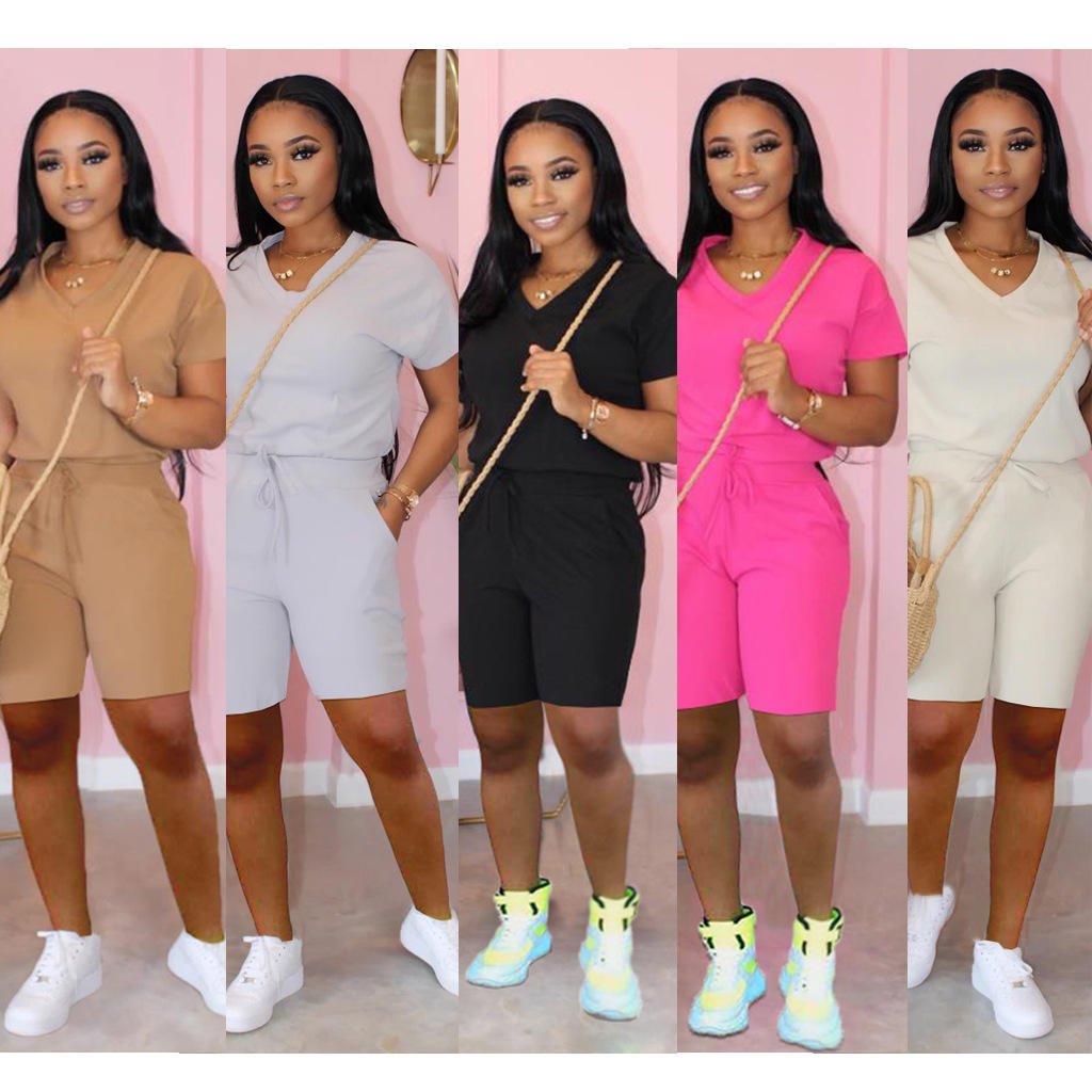 Top Quality short sets for women 2024 2 pcs set womens clothing two piece ladies casual wear