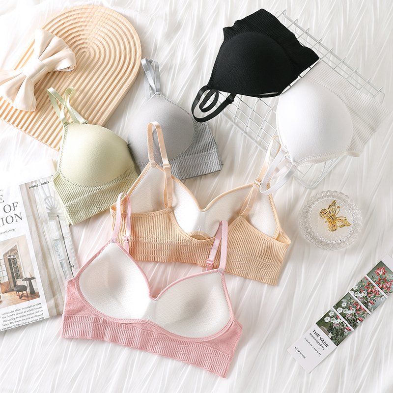 Hot selling cotton seamless bra set Breathable comfortable seamless triangle bra set