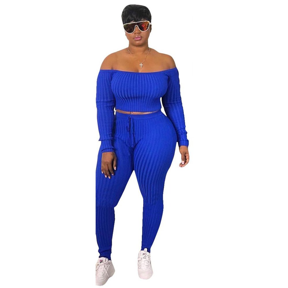 2022 New Ropa De Mujeres Womens Clothing Fashion Women Fall Clothes off shoulder Outfits Women's Sets winter Two Piece Set