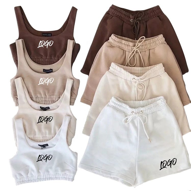 Custom Summer Knit Summer Crop winter tops Two piece Short Sleeve Pants Set Joggers Sets Outfits 2 Piece Sweatsuit loungewear