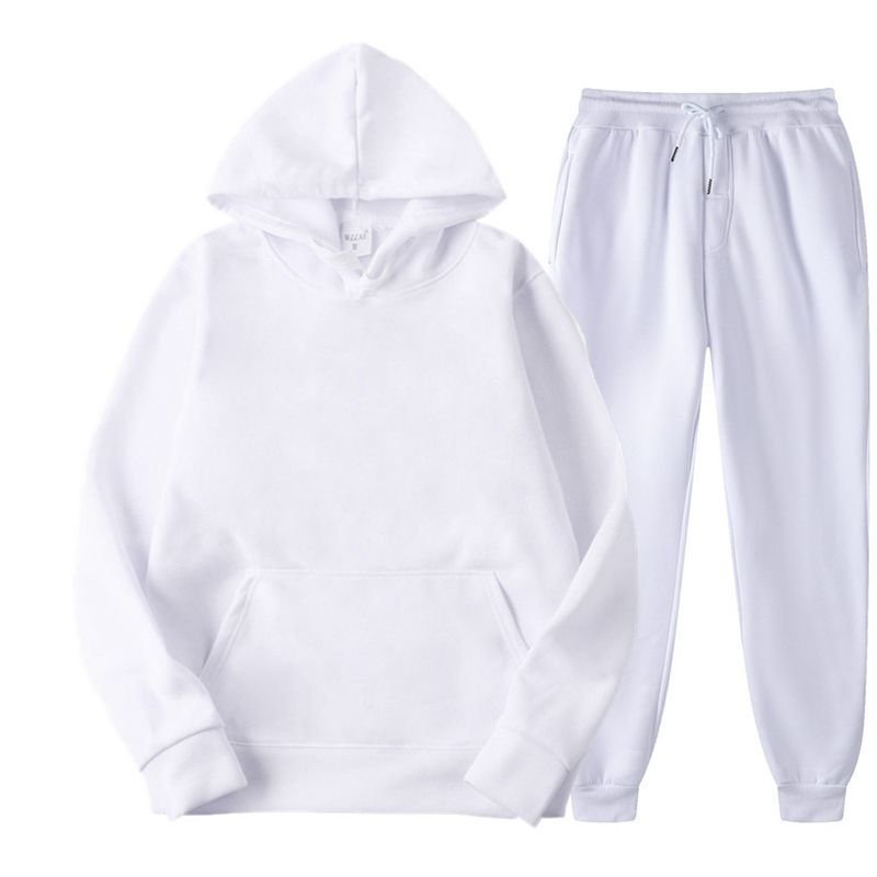 Custom Logo Jogger Gym Crop Top Oversize Hoodie Sweatshirt Two Piece Winter Sets Womens Clothing Women's Trousers & Pants Set