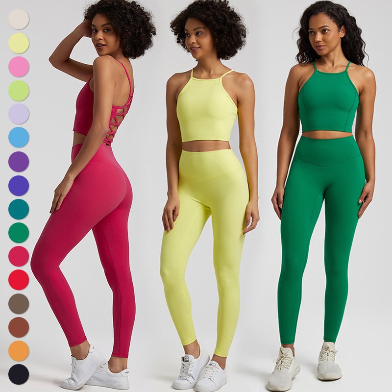 Custom High Quality Women's Yoga Sets Activewear Sports Bra High Waist Yoga Leggings Set Workout Gym Fitness Wear For Woman Suit