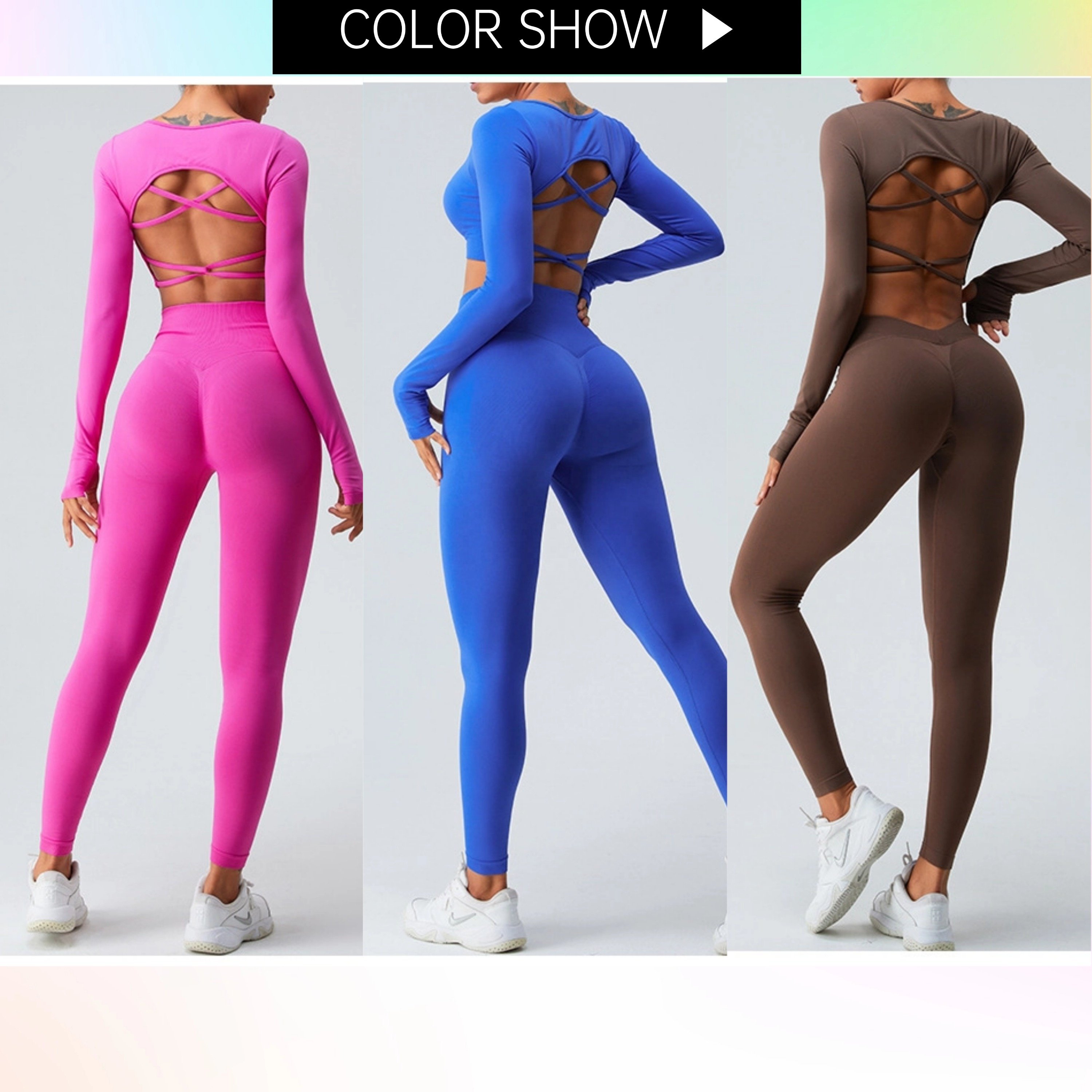 Full Length 2 PCS Women's Sports Set Elastic Quick Drying Fashion Yoga Wear Tracksuit Set for Ladies