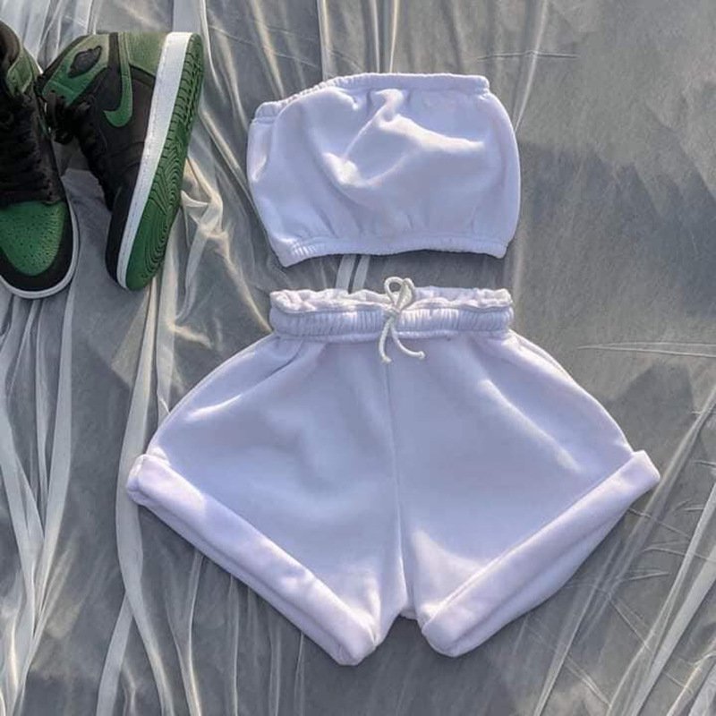 2021 New Arrivals Embroidery Logo Women Two Pieces Short Set Crop Top Shorts Casual Sports Set Short Sleeve Clothing Set Opp Bag