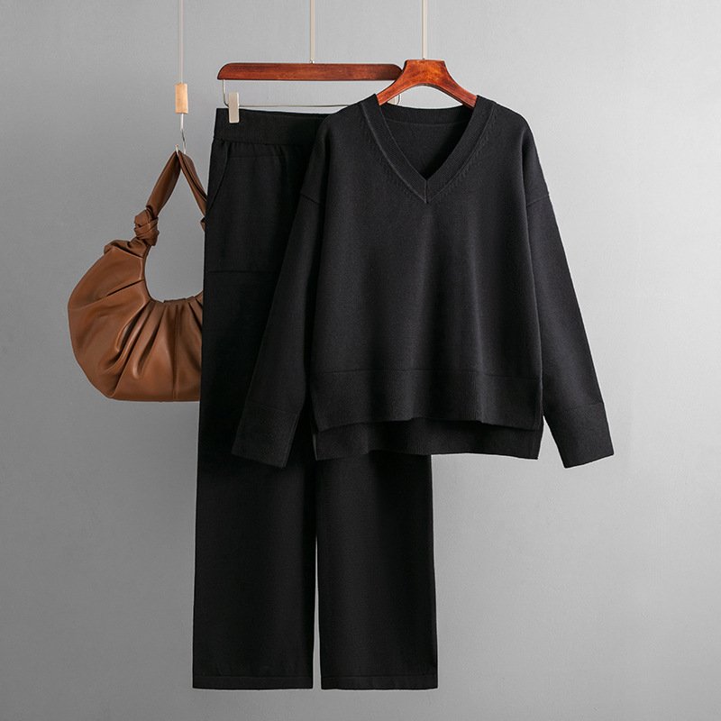 LE4627 Fashion Two-Piece Women'S Set Autumn And Winter New Loose Casual Sweater Pullover Two-Piece Set