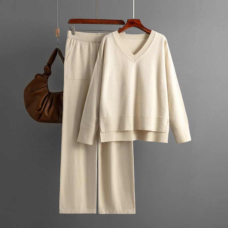 LE4627 Fashion Two-Piece Women'S Set Autumn And Winter New Loose Casual Sweater Pullover Two-Piece Set