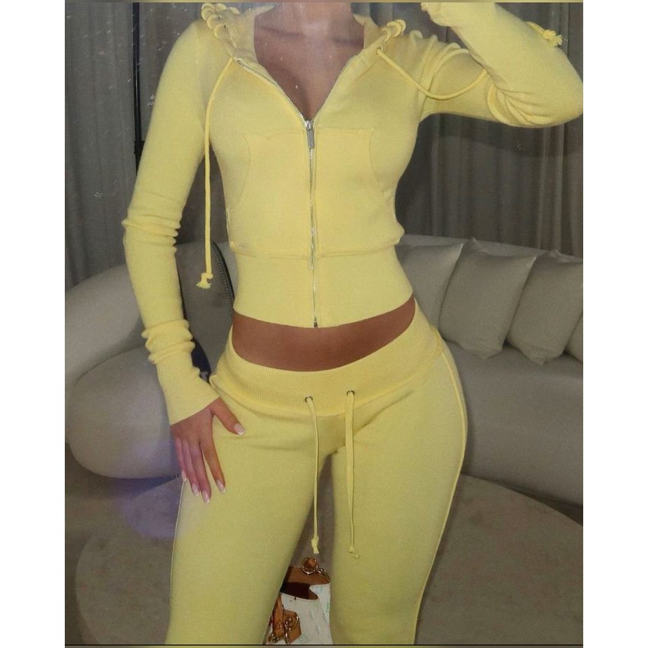 custom manufacturer two piece set skinny sweatsuit cropped distressed zip up hoodie and sweatpants jogger set tracksuit women