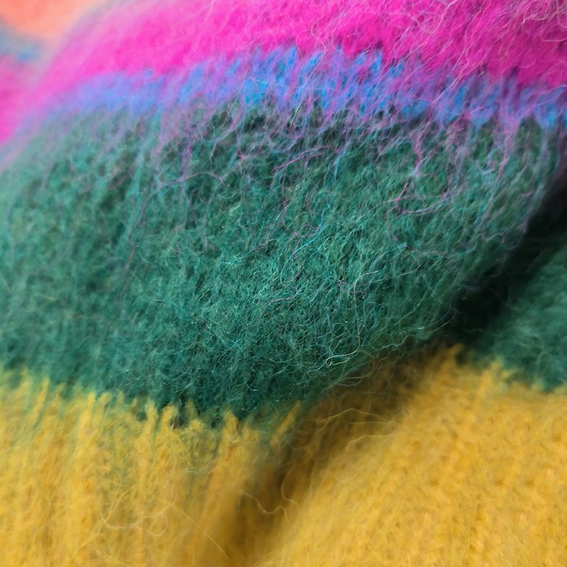 Fast Delivery 2024 Designer Fashion Girls Knitted Mohair Sweaters Crew Neck Long Sleeve Top And Hip Skirt Sweater Set For Women