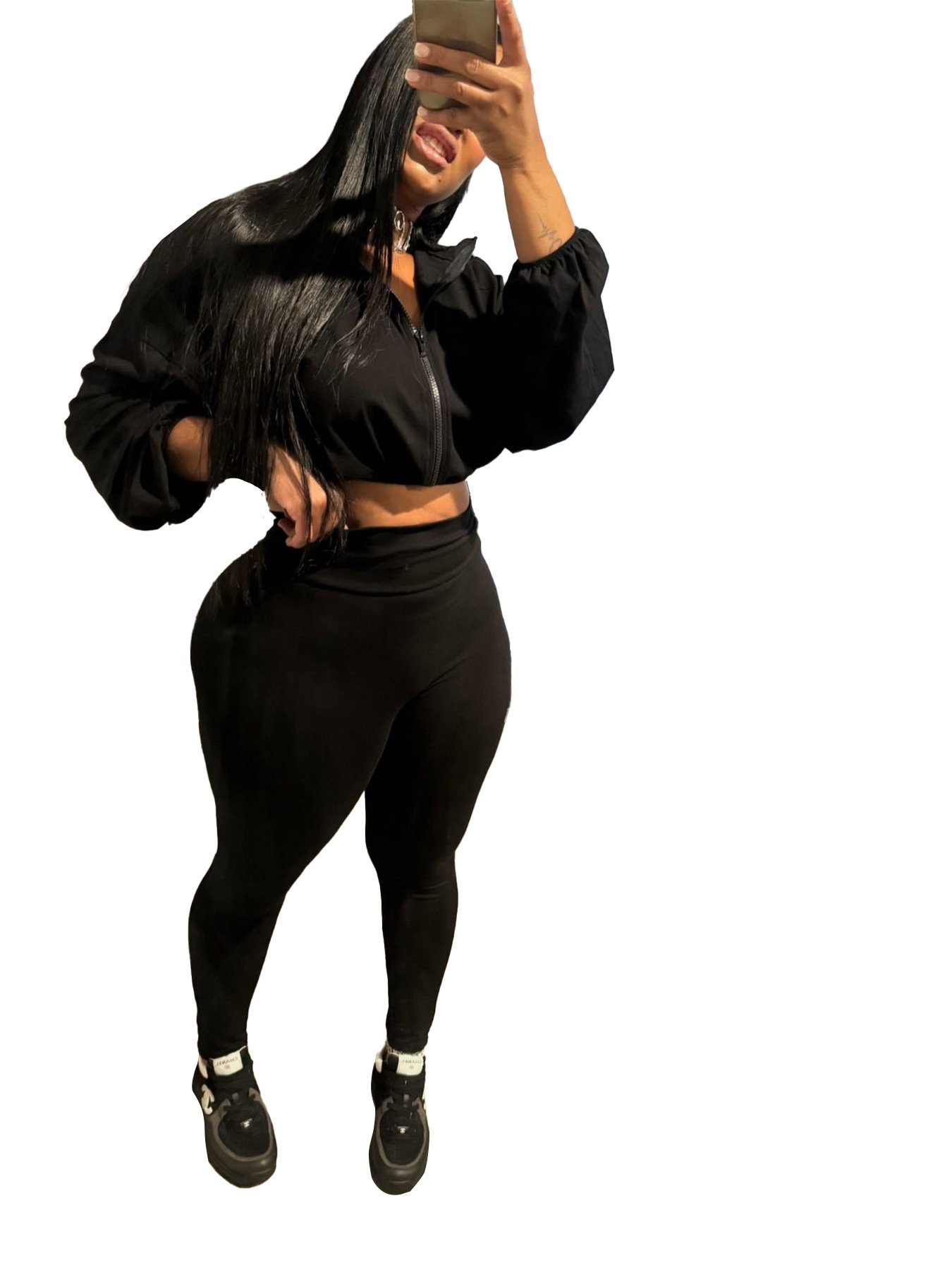 High Waisted Skinny Trousers Women'S Tracksuit With Drawstring Custom Zipper Jacket Two Piece Set Sports 2 Piece Women'S Sets