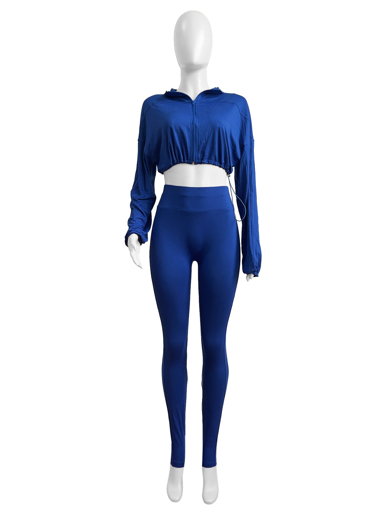 High Waisted Skinny Trousers Women'S Tracksuit With Drawstring Custom Zipper Jacket Two Piece Set Sports 2 Piece Women'S Sets