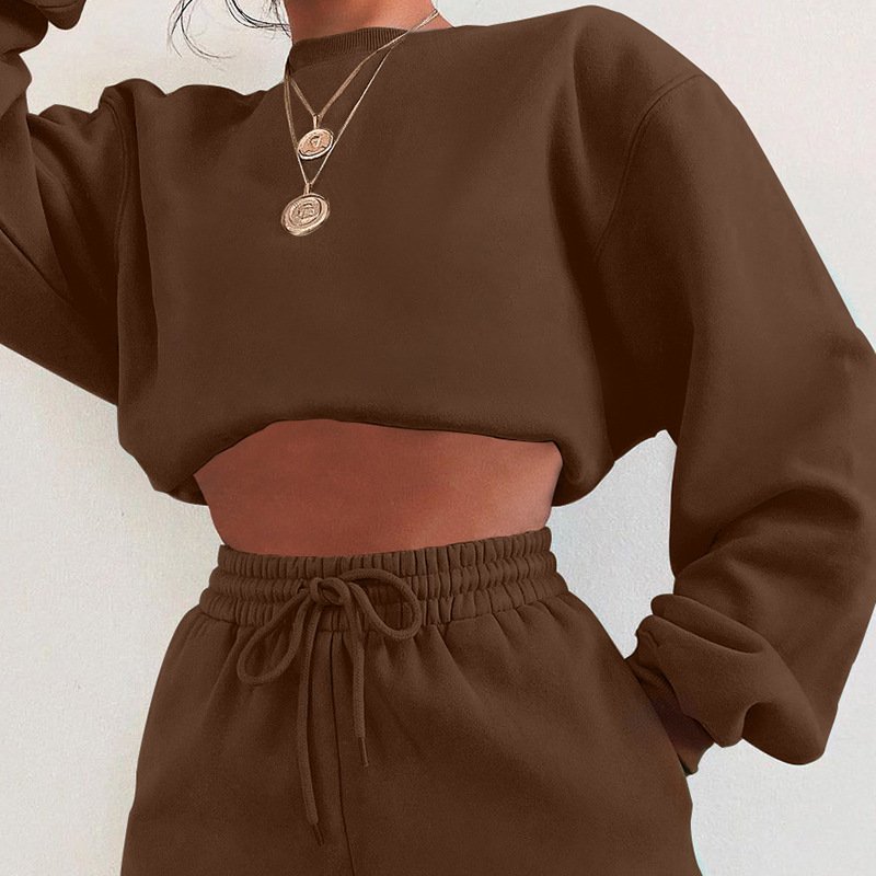 Custom Casual 2 Piece Set Women Hoodies High Quality Cotton Short Two Piece Set Women Hoodies