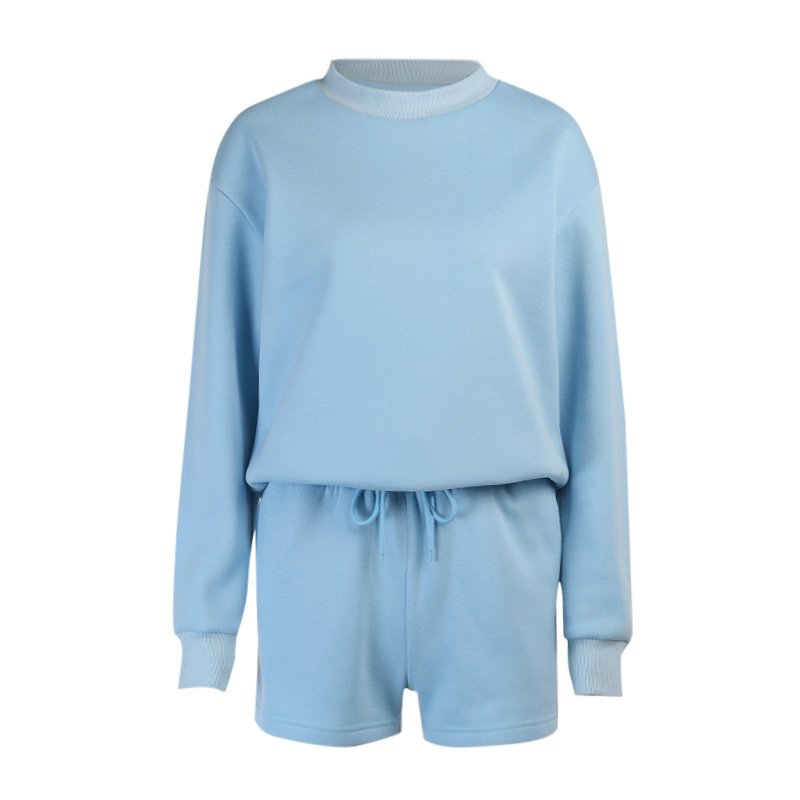 Custom Casual 2 Piece Set Women Hoodies High Quality Cotton Short Two Piece Set Women Hoodies