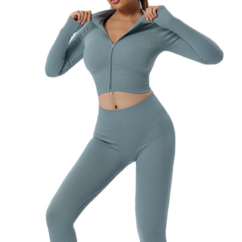Custom Logo Women Sport workout clothing Ladies Gym Fitness Yoga Set High Waisted Pants 6 Piece Set Seamless Activewear Set