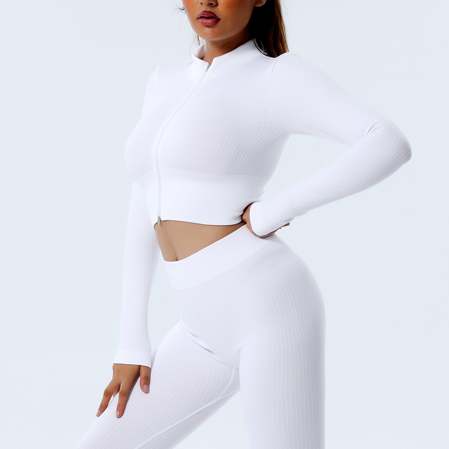 Custom Logo Women Sport workout clothing Ladies Gym Fitness Yoga Set High Waisted Pants 6 Piece Set Seamless Activewear Set