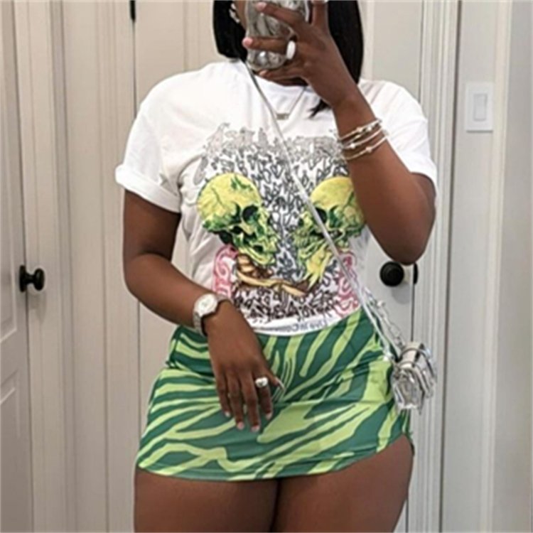 2024 New Arrivals wholesale clothing summer products women's tops Fashion Print Women's Sets 2 piece
