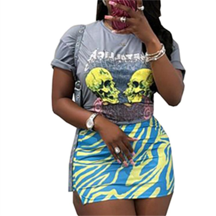 2024 New Arrivals wholesale clothing summer products women's tops Fashion Print Women's Sets 2 piece