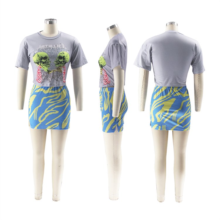 2024 New Arrivals wholesale clothing summer products women's tops Fashion Print Women's Sets 2 piece
