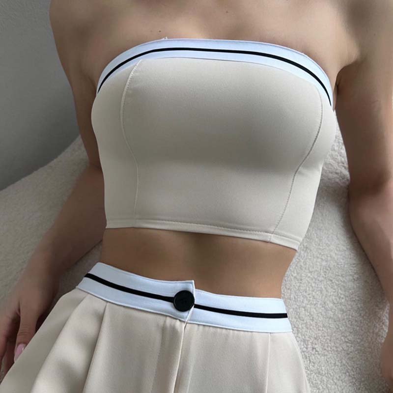 Women's Sets Two Piece Set Fashion Streetwear Sexy Women's Clothing Summer Crop Tops Tube Flare Wide Leg Loose Pants Trousers