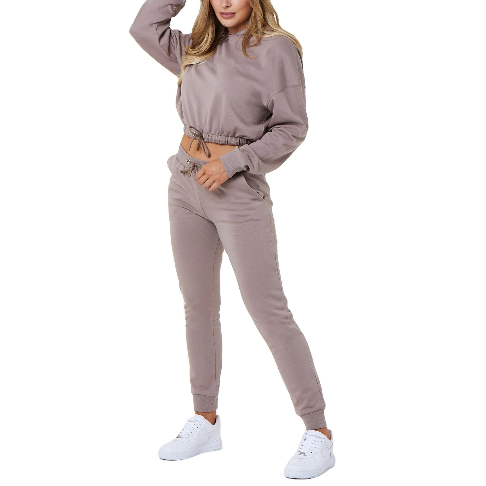 Custom Sport Wear Mention Mid Spliced O Neck Jogging Printing Casual women Track Suits Tracksuits Pink Black Quantity White