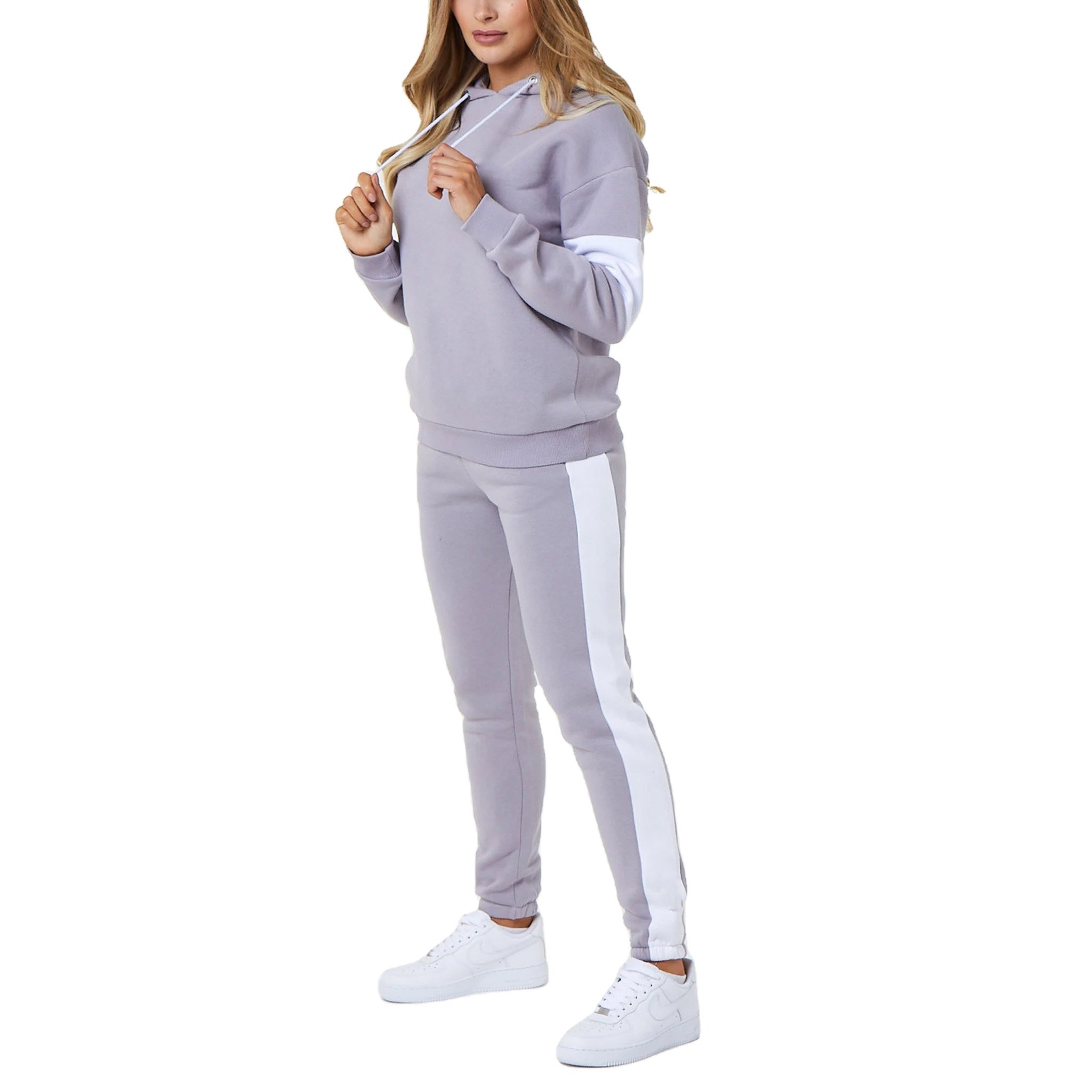 Custom Sport Wear Mention Mid Spliced O Neck Jogging Printing Casual women Track Suits Tracksuits Pink Black Quantity White