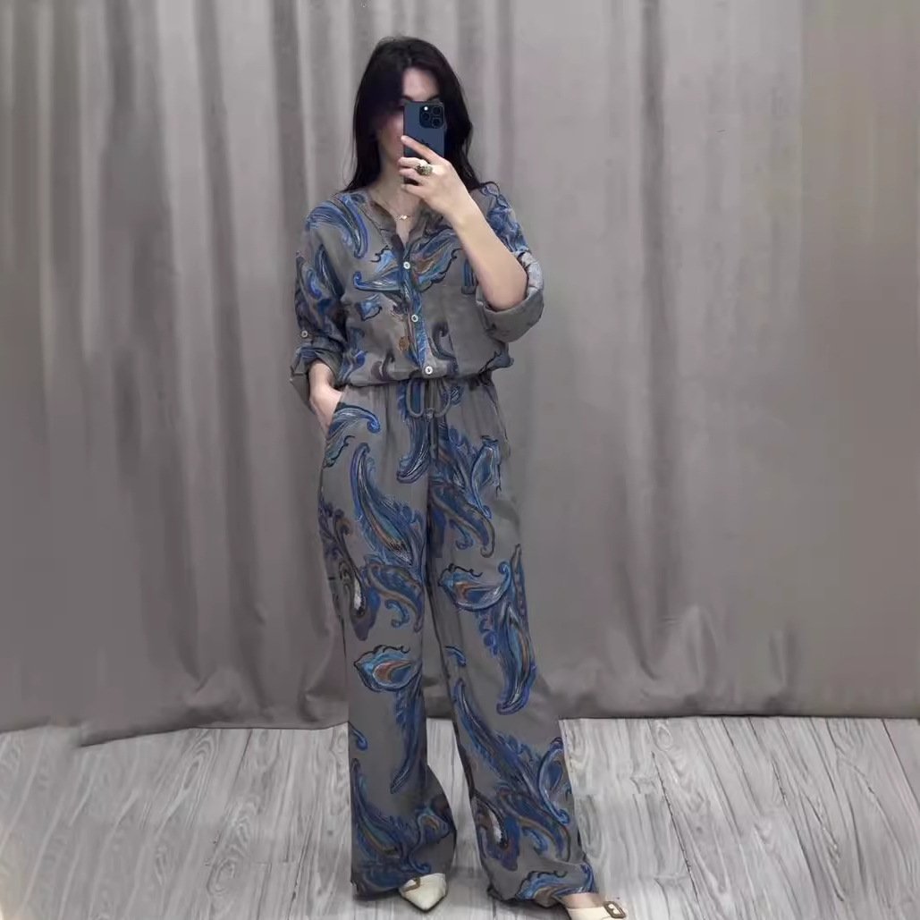 Boutique Wholesale 2024 Autumn New Fashionable Casual Shirt Lazy Comfortable Pants Women's Set