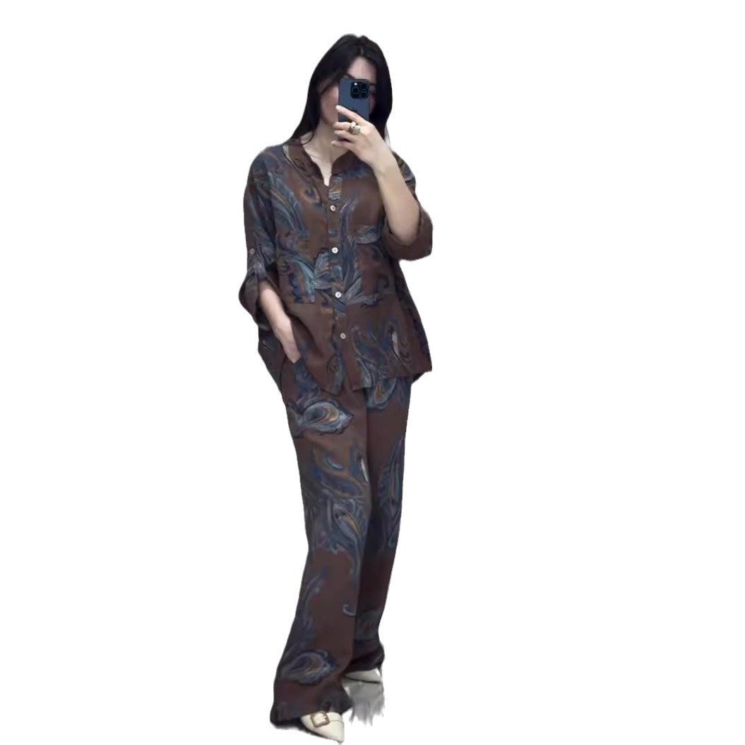 Boutique Wholesale 2024 Autumn New Fashionable Casual Shirt Lazy Comfortable Pants Women's Set