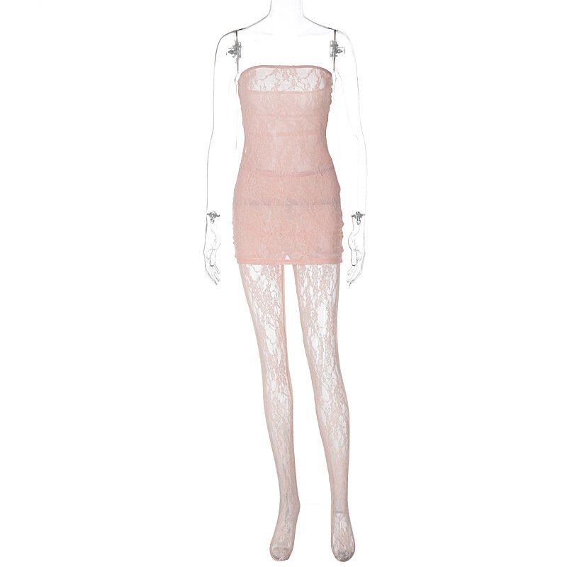 Wholesale High Quality Bodycon Women's Dresses Sexy Lace Wrap Pantyhose Set Lingerie Dress For Women