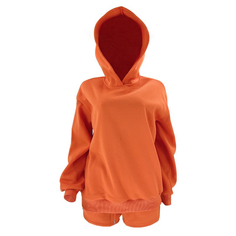 Hot Sell 3d Puff Print Plus Size 2 Piece Plain Tracksuits Custom Logo Fashion Sexy Shorts Outfits Jogger Hoodie Women'S Sets