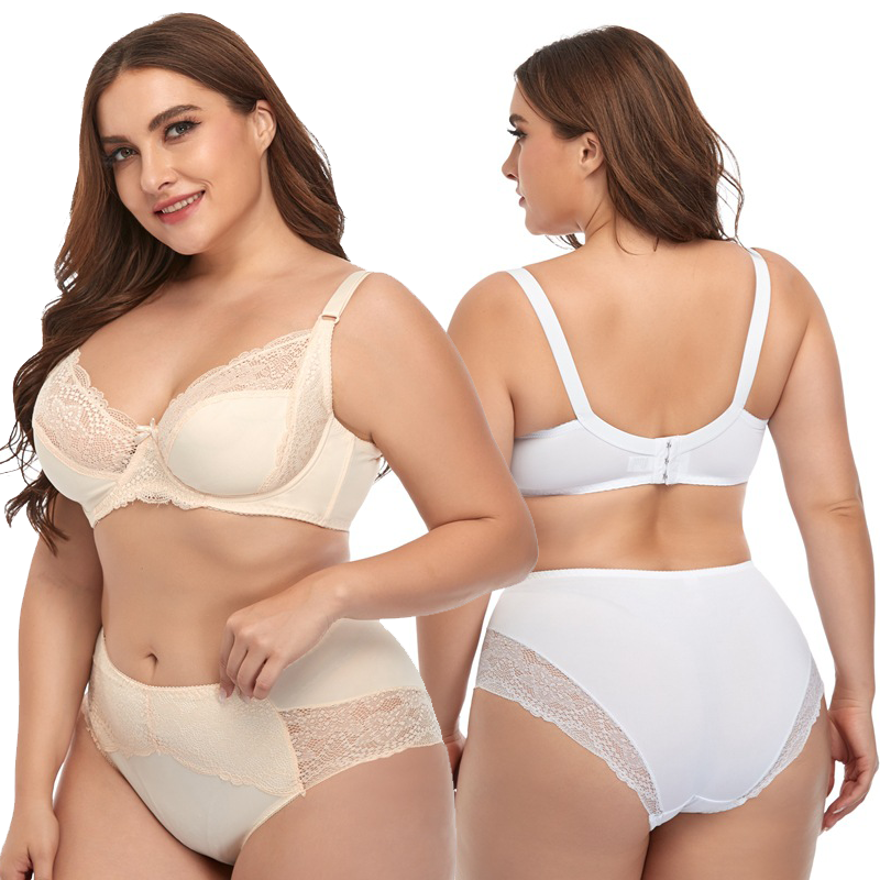 38 40 42 44 46 48 Lingerie D Cup Women Underwire Sexy Ladies Lace Bra Suit Big Breast Large Size Bra and Panties Women Set