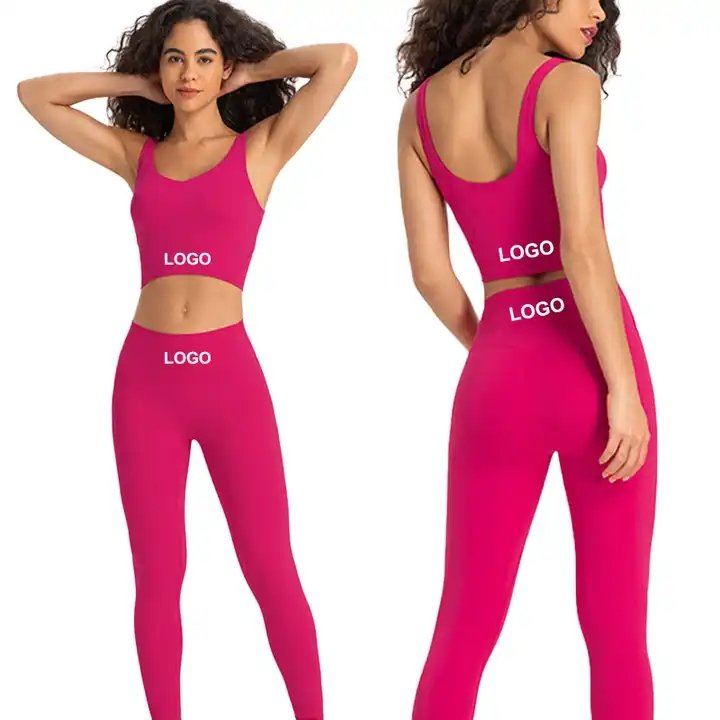 Plus Size Fitness Crop Top High Waist Yoga Pants Set No Front Line Fitness Sports Workout Active Wear Set Stretchy Gym Clothing