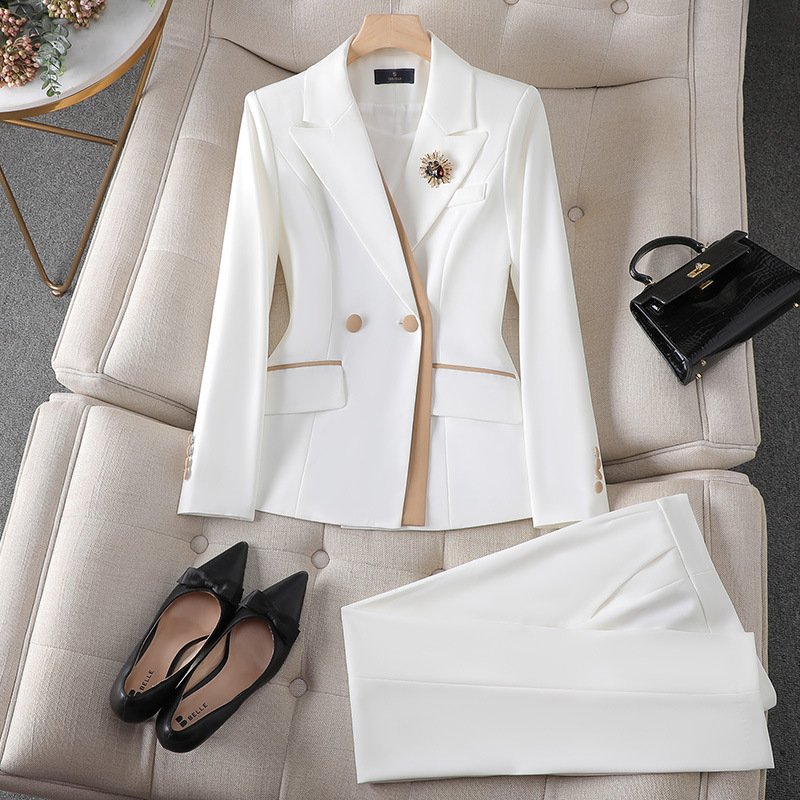 Manufacturer's high-quality women's formal business office jacket and pants two-piece professional women's tailcoat set