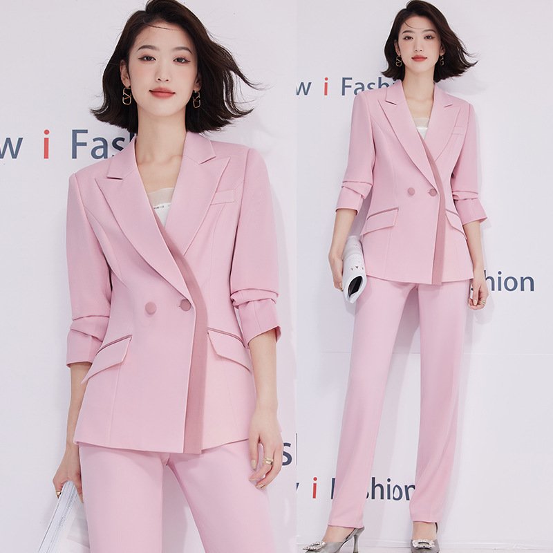 Manufacturer's high-quality women's formal business office jacket and pants two-piece professional women's tailcoat set