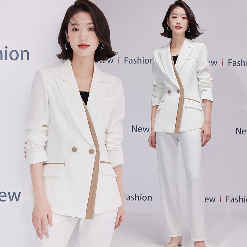Manufacturer's high-quality women's formal business office jacket and pants two-piece professional women's tailcoat set