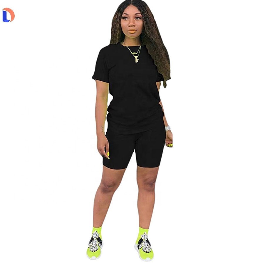 Women Blank Summer Two Piece Short Set For Women 2024