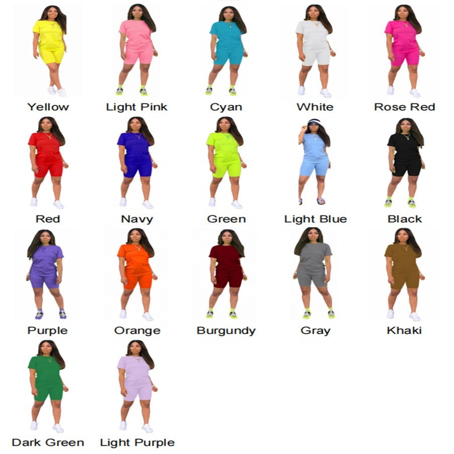 Women Blank Summer Two Piece Short Set For Women 2024