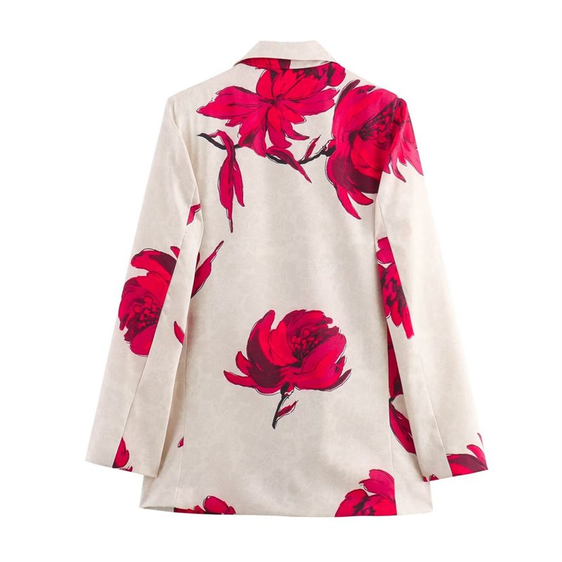 TAOP&ZA women's clothing 2024 summer new European and American style satin versatile printed suit jacket 8092155 8538154
