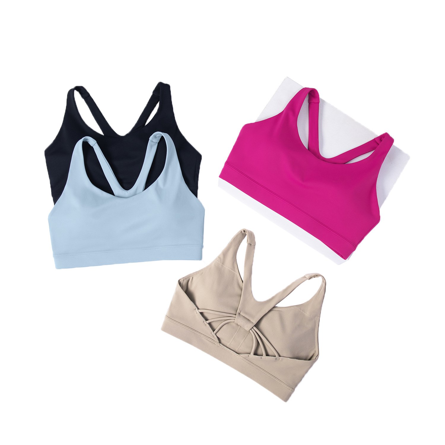 Lcool Custom LuLu gym set women Cross strap Beauty back Shockproof Sport bra Butt lifting High waist legging 2 piece workout set