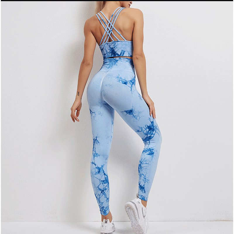 Women's Comfortable High Waist Stretch Sports Leggings Tie Dye Fitness Shorts with Solid Pattern Spandex Workout Tights Adults