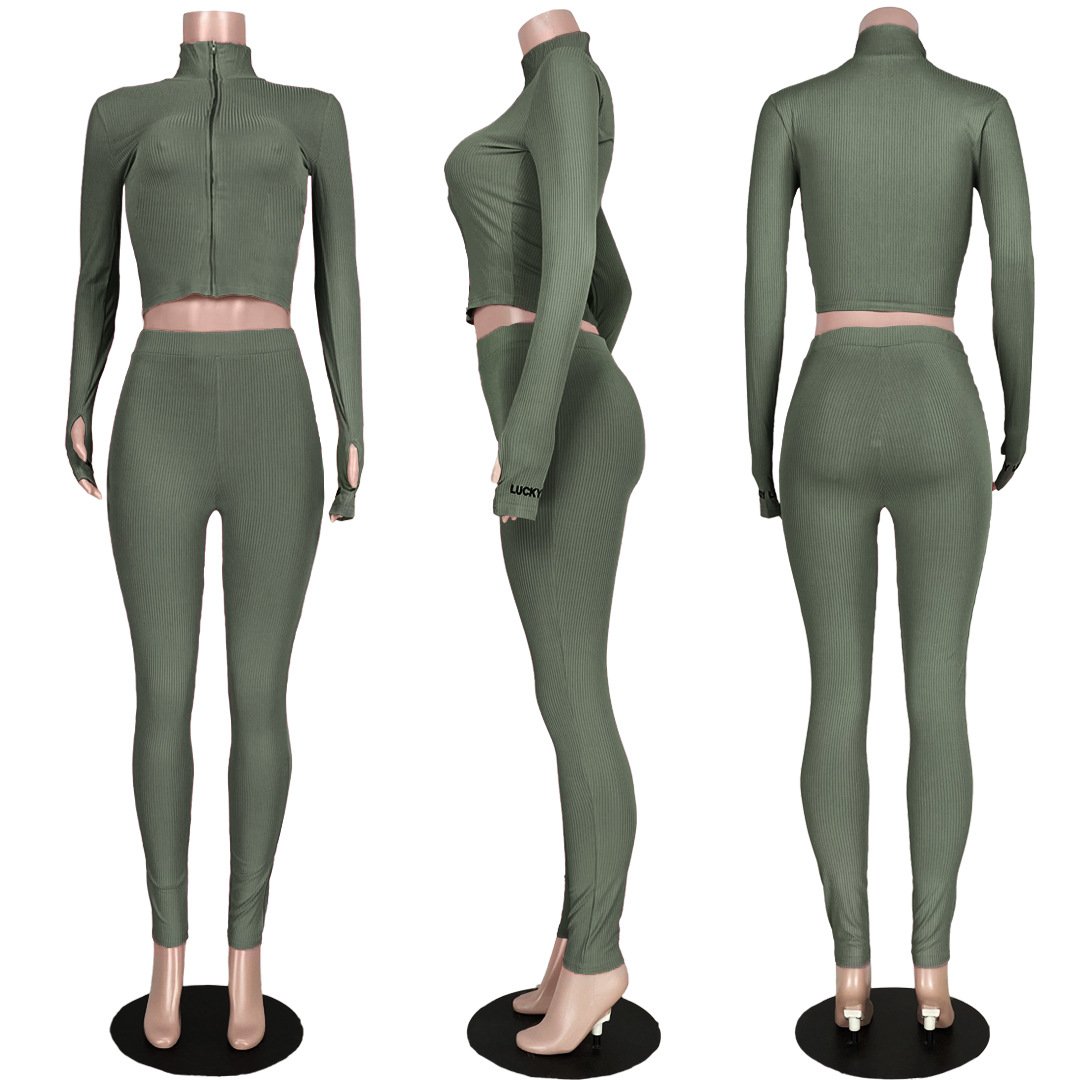 Ladies Two Pcs Pants Outfits Tracksuit Woman Loungewear Sports Jogger Lucky Label Women Set Gym Wear 2 Piece Yoga Women's Sets