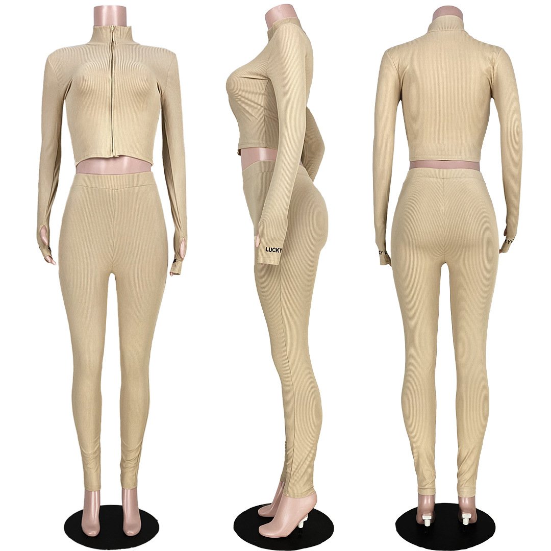 Ladies Two Pcs Pants Outfits Tracksuit Woman Loungewear Sports Jogger Lucky Label Women Set Gym Wear 2 Piece Yoga Women's Sets