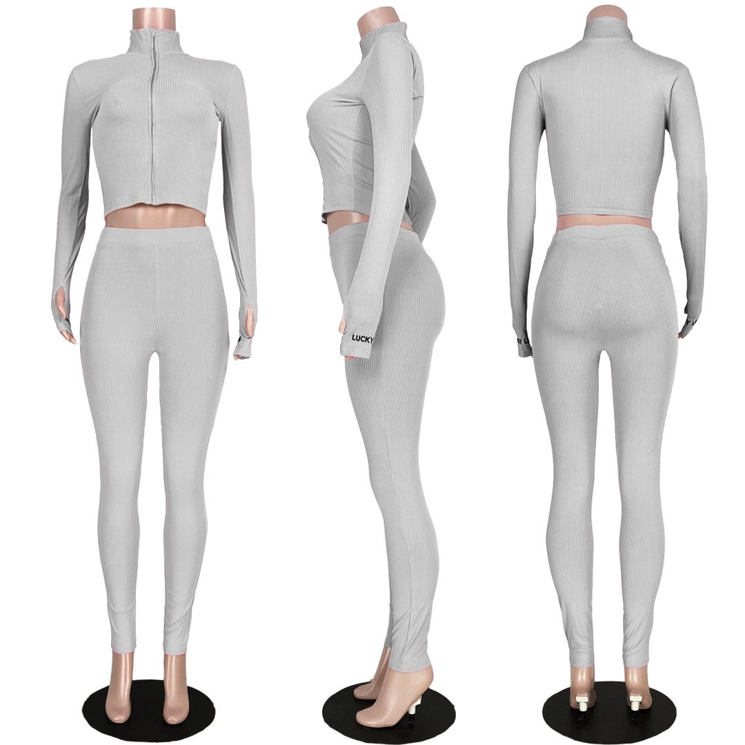 Ladies Two Pcs Pants Outfits Tracksuit Woman Loungewear Sports Jogger Lucky Label Women Set Gym Wear 2 Piece Yoga Women's Sets